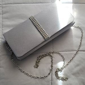 Lulu Townsend Silver Gray Clutch Handbag Purse Bli